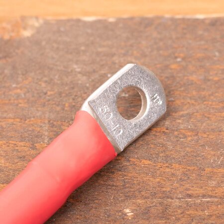 Accukabel verloop 50mm² 50cm M10-M10 Rood
