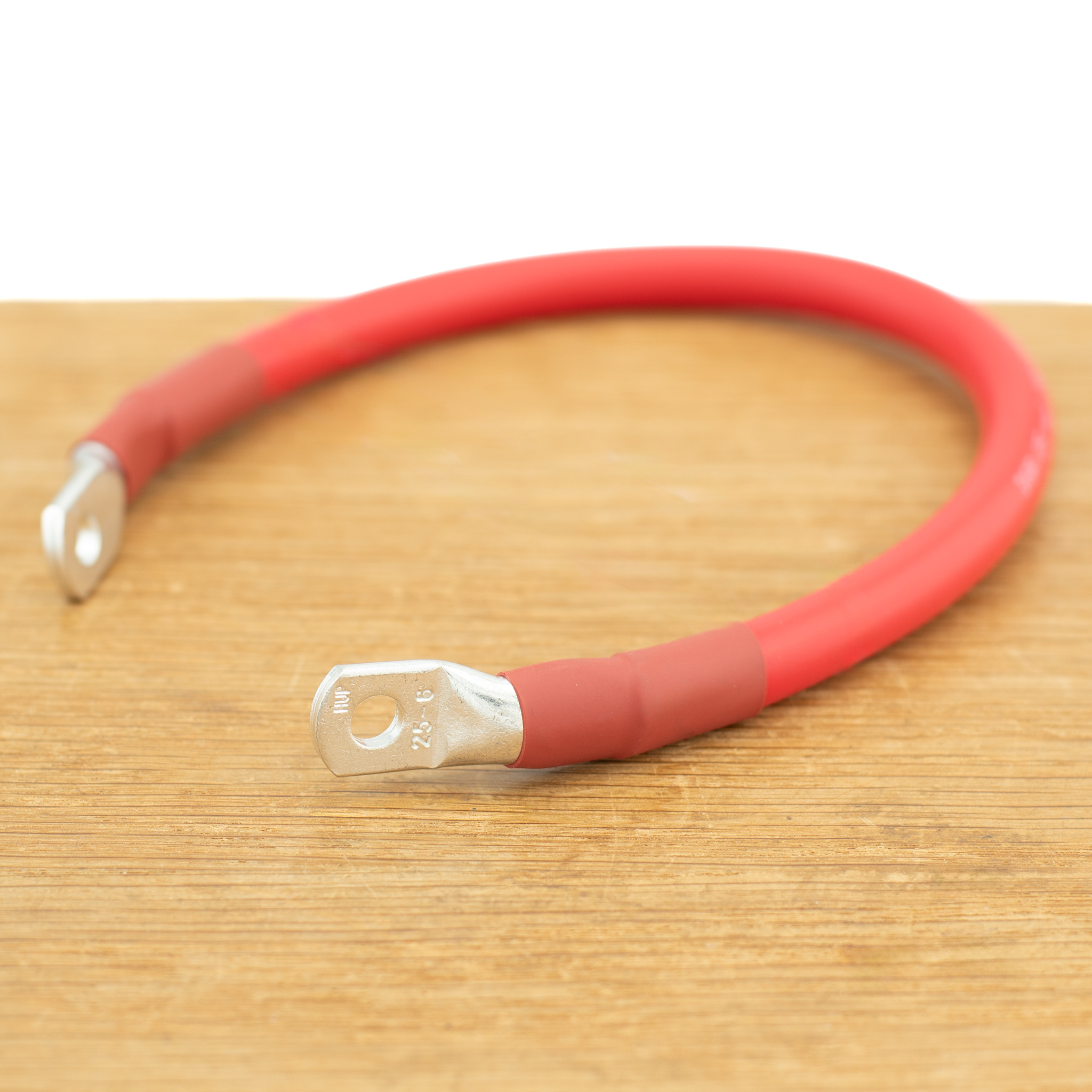 Accukabel verloop 25mm² 30cm M6-M6 Rood