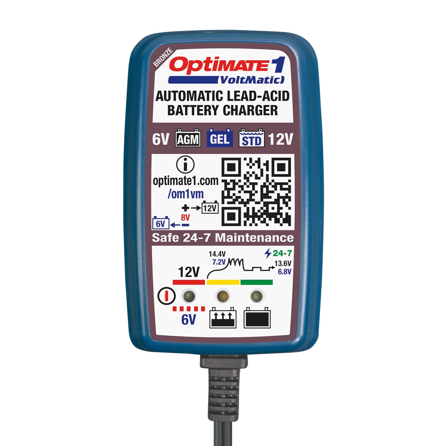 thumbnail image 2 of TecMate OptiMate 1 Duo TM409 - 12V Lead-Acid & 12.8V Lithium Battery Charger 2 of 6