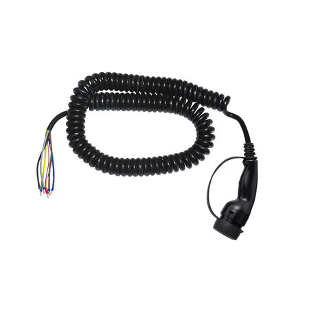 Ratio E-Line Laadkabel Type 2 naar open einde - 3x16A - 4 meter - Coiled