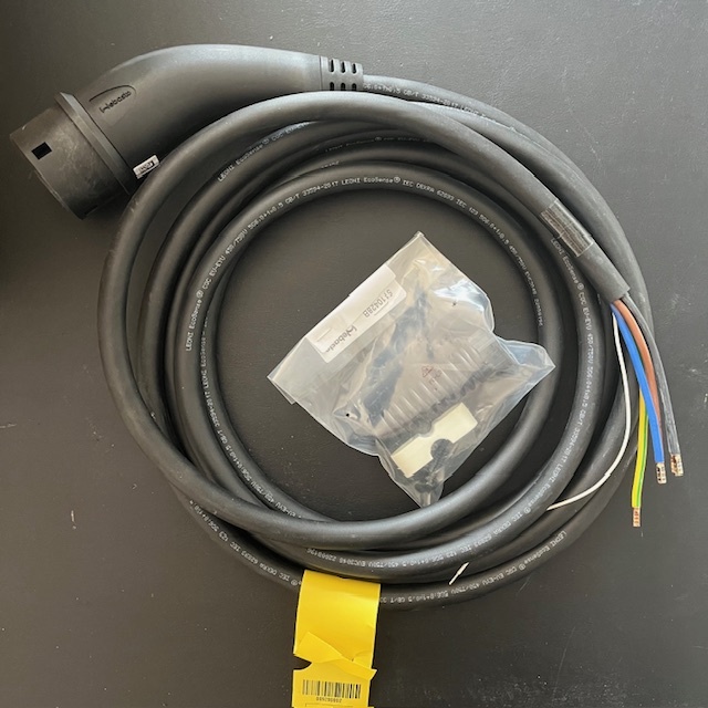 Laadkabel Type 2 naar open einde - 3x32A - 4,5 meter - Gebruikt