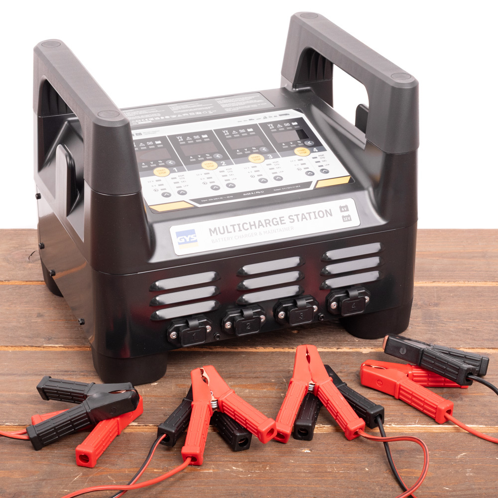Multicharge station 4x10A 6V/12V voor (vier) accu's Pb-Li afbeelding