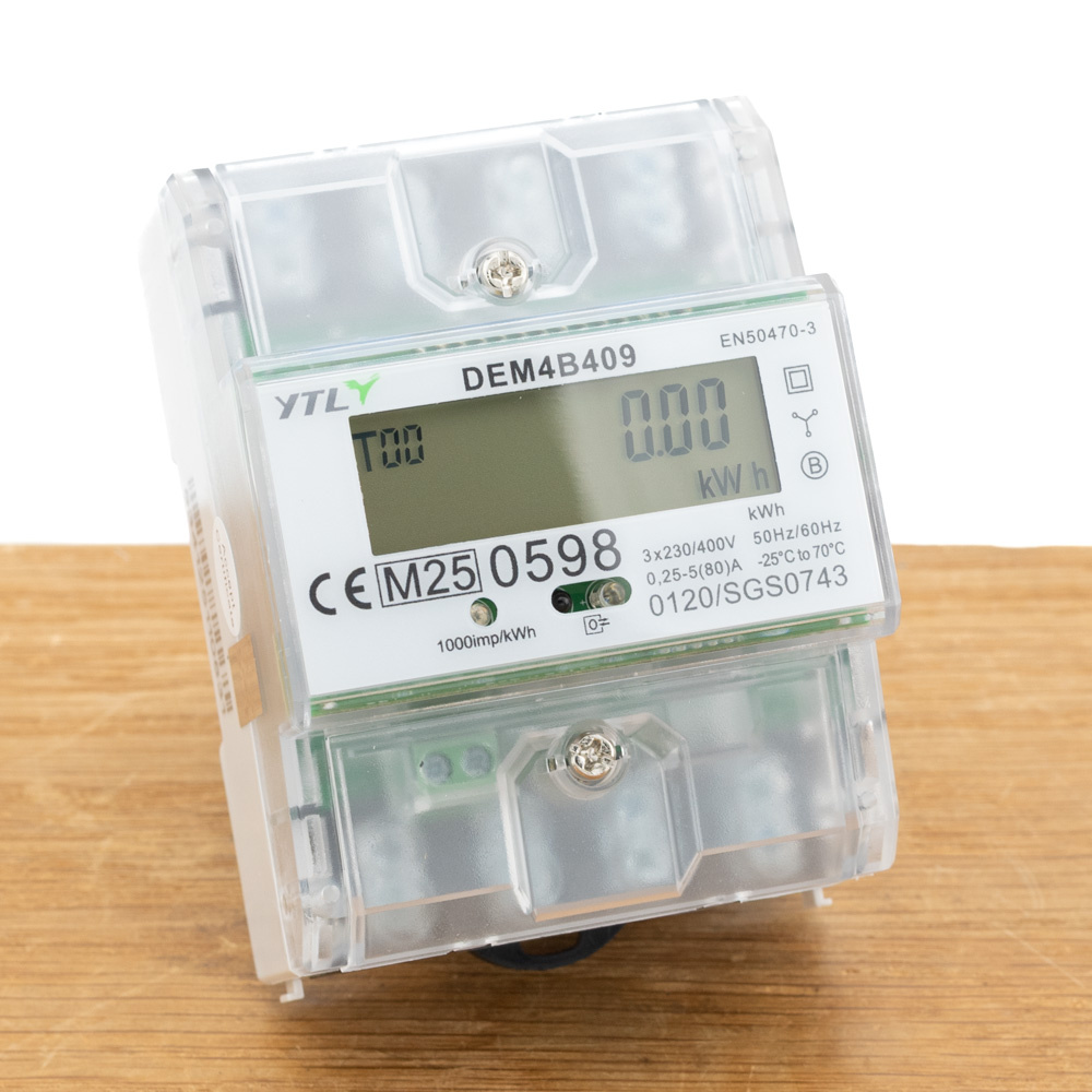 kWh meter 80A 3-fase Dinrail MID GEKEURD