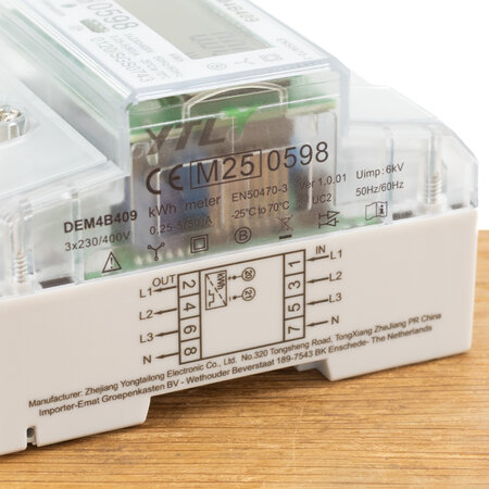 EMAT kWh meter 80A 3-fase Dinrail Digitaal MID GEKEURD