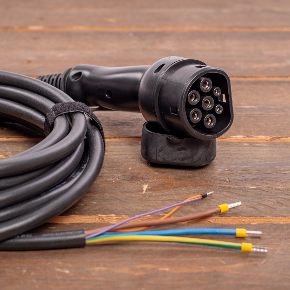 Laadkabel Type 2 naar open einde - 1x32A - 5 meter - E-Line afbeelding