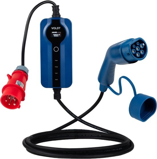 Mobiele lader type 2 naar CEE - 3 fase 16A - 15 meter afbeelding