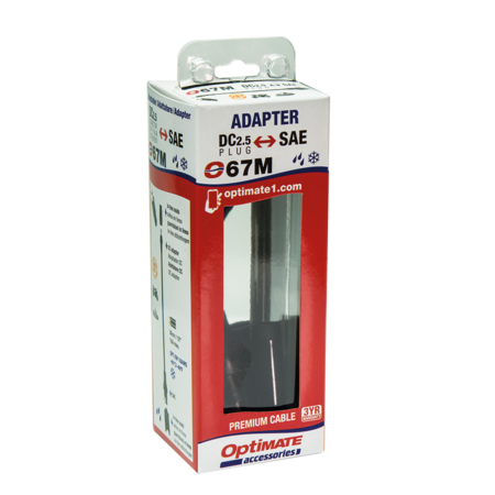 Tecmate Optimate O-67M adapter SAE naar DC 2,5mm - Male