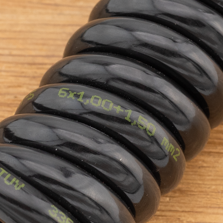 Menbers Spiraalkabel 7-polig zonder stekkers 7x1mm² - 3m