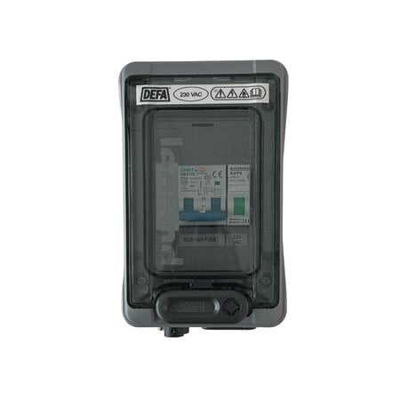 DEFA Installatieautomaat EI Central 16A 1 ingang + 1 uitgang + Schuko stopcontact