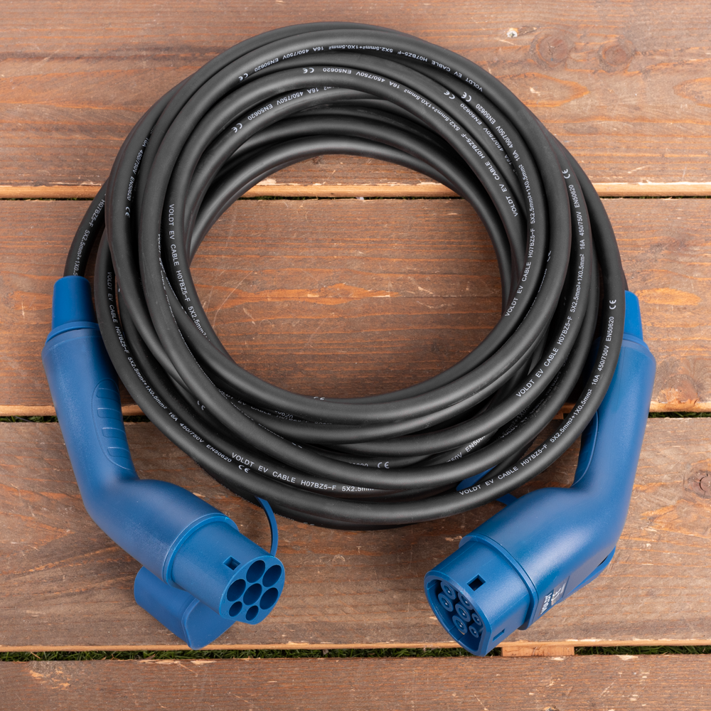 Laadkabel type 2 - 3 fase 16A - 10 meter