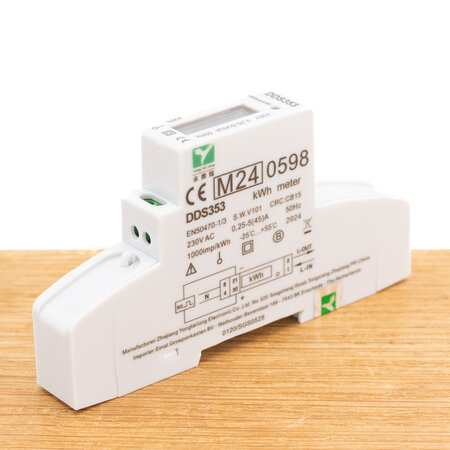 EMAT kWh meter 45A 1-fase Dinrail Digitaal MID Gekeurd