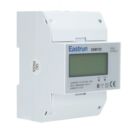 Eastron Eastron SDM72DMID Digitale Energiemeter 3-fase 100A MID Gecertificeerd – DIN-rail 4 modules voor nauwkeurige kWh meting