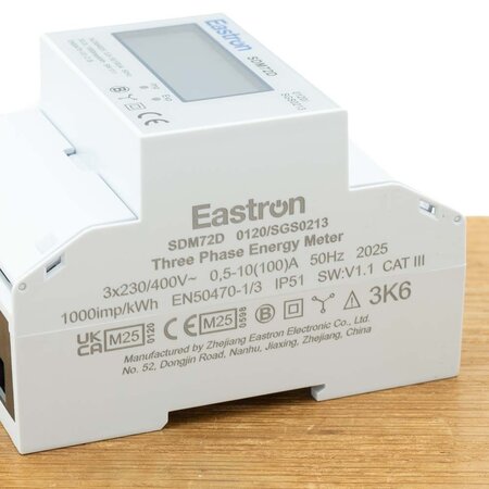 Eastron Eastron SDM72DMID Digitale Energiemeter 3-fase 100A MID Gecertificeerd – DIN-rail 4 modules voor nauwkeurige kWh meting