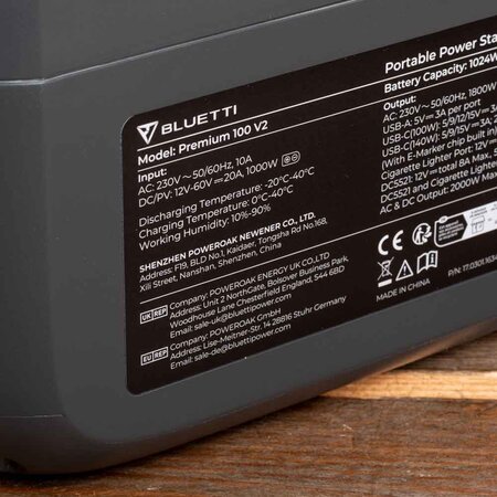 Bluetti Premium mobiel 100 V2 powerstation 2000W / 1024Wh