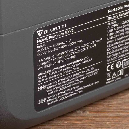 Bluetti Premium mobiel 30 V2 powerstation 600W / 320Wh