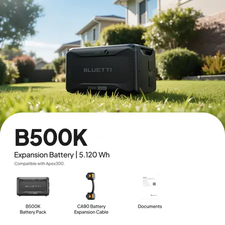 Bluetti Uitbreidingsbatterij B500K voor Apex 300 + CA90 kabel