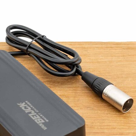 Fiets acculader 36V 2A - 5,5 x 2,1 mm pin + XLR 3-pins Neutrik