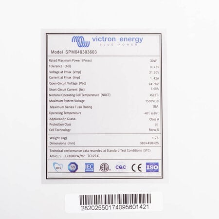 Victron BlueSolar 30Wp mono (380x450x25mm)