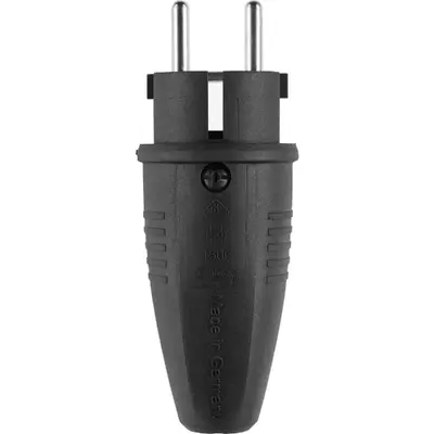 ABL Randgeaarde Stekker 2P Rubber TPE IP44 Zwart
