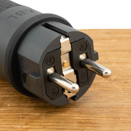 ABL ABL Professional geaarde stekker 16A 250V IP54 zwart - SCHUKO (Type F) & Frans/Belgisch (Type E) - 2K Elamid/TPE behuizing