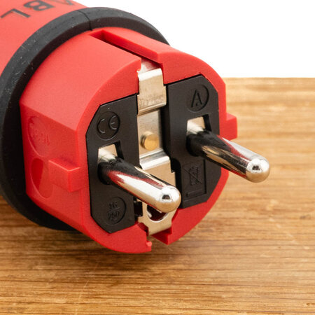 ABL ABL Professional geaarde stekker 16A 250V IP54 rood - SCHUKO (Type F) & Frans/Belgisch (Type E) - 2K Elamid/TPE behuizing