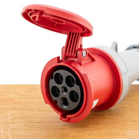 ABL K53S30 CEE koppeling 63A 5-polig 400V IP44 met pilootcontact IEC 60309 rood