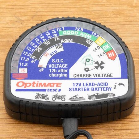 Tecmate Optimate Tester TS130 Accutester voor 12V Loodzuur, AGM en GEL Accu’s