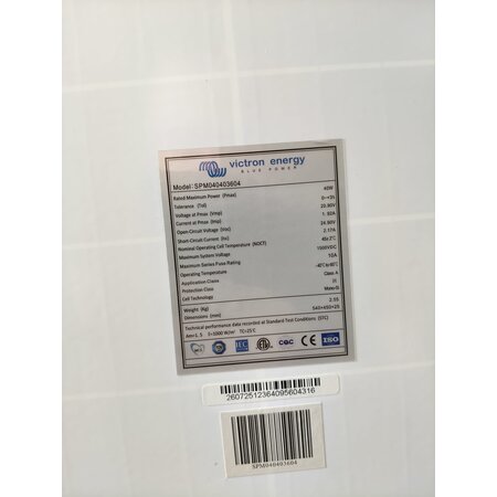 Victron BlueSolar 40Wp mono (540 x 450 x 25mm)