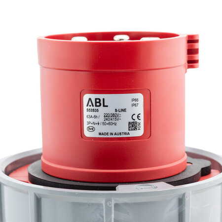 ABL CEE stekker 63A 5-polig (S53S35) 400V 6h IP67 rood HighPower