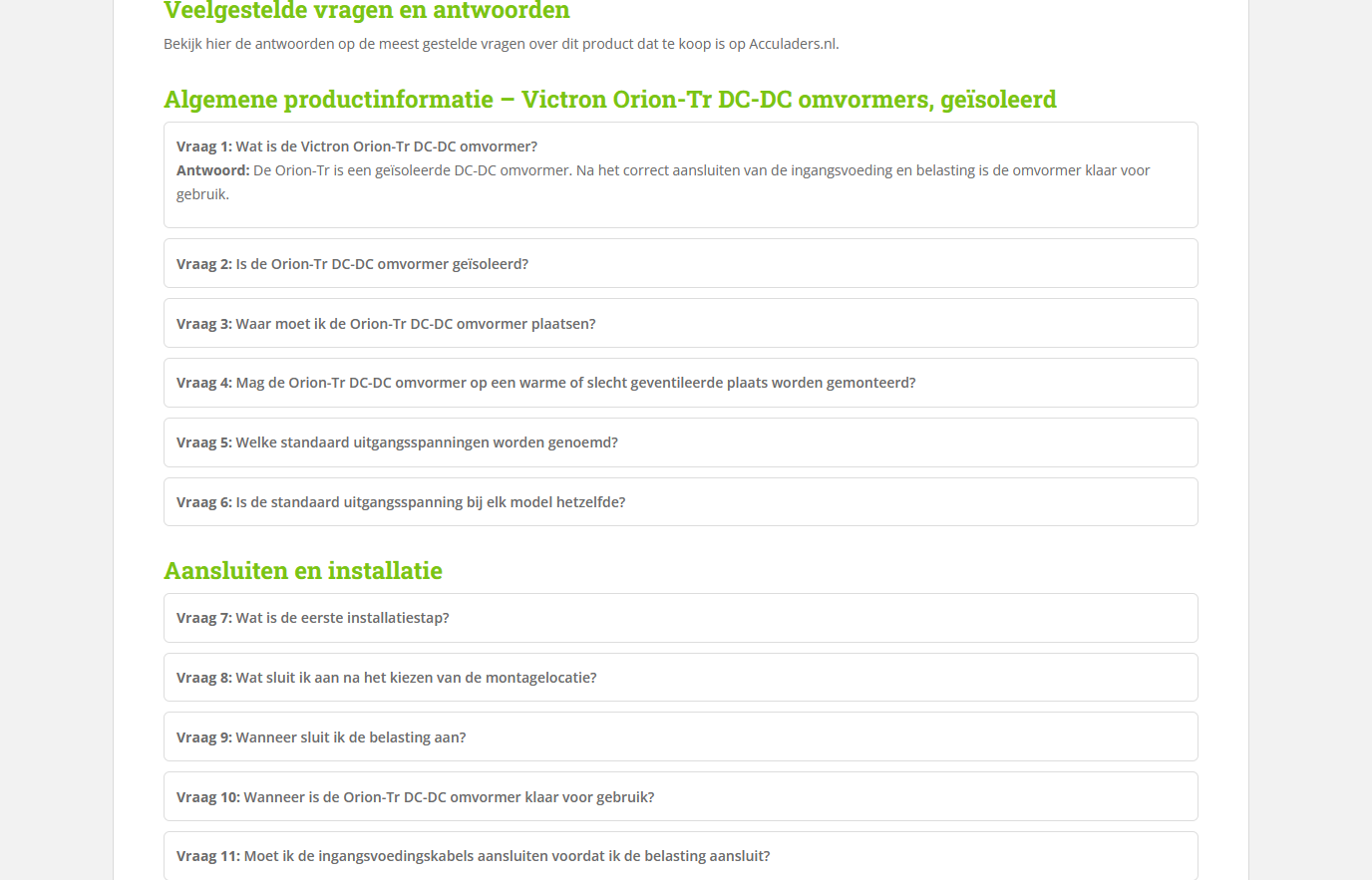 Vind direct je vraag en antwoord over apparaat Acculaders.nl