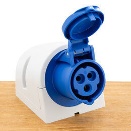 ABL S-Line Wandcontactdoos CEE 3-polig 16A (D31S21) - Vrouwelijk - Blauw