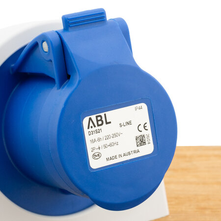 ABL S-Line Wandcontactdoos CEE 3-polig 16A - Vrouwelijk - Blauw