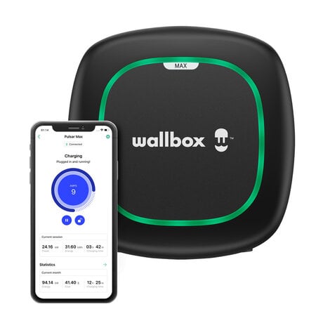 Wallbox Pulsar Max 11 kW - EV Laadstation Zwart type 2 met vaste rechte laadkabel 5 meter - Zegel verbroken