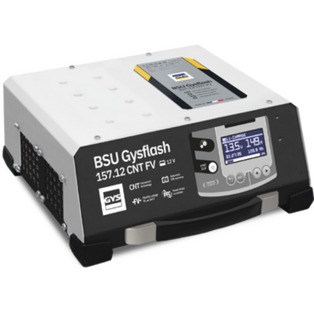 GYS GYSFLASH 157.12 CNT FV 12V 150A acculader en Battery Support Unit met 5m kabels
