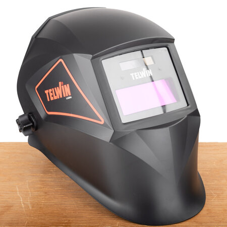 Telwin Lion Automatische Lashelm DIN 3-11 – Zelfdimmende Lashelm met 2 Sensoren voor MMA, MIG/MAG en TIG Lassen