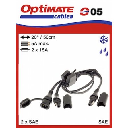 Tecmate Optimate O5 Y-splitter SAE naar 2 keer SAE