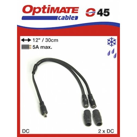 Tecmate Optimate Y-splitter kabel DC-stekker naar 2 DC-contacten O-45