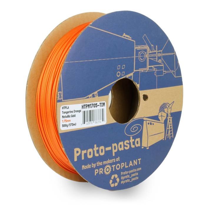 Proto-pasta 1,75 mm HTPLA filamento, Tangerine Orange Metallic