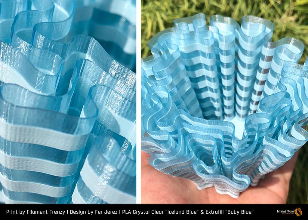 Fillamentum 2,85 mm PLA Crystal Clear filamento, Iceland Blue