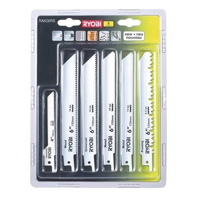 Ryobi 6-delig Decoupeerzaagbladen set
