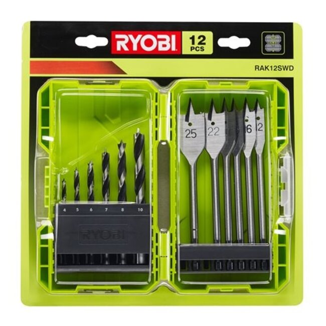 Ryobi 12-delig Houtboorset