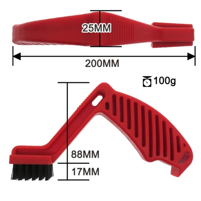 Nylonbürste & Schwammentferner Rot