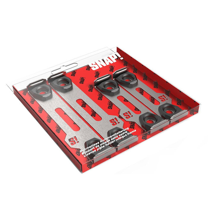 SNAP Rahmenloser Nummernhalter, 30 × 8 cm / 50 × 11 cm, Edelstahl