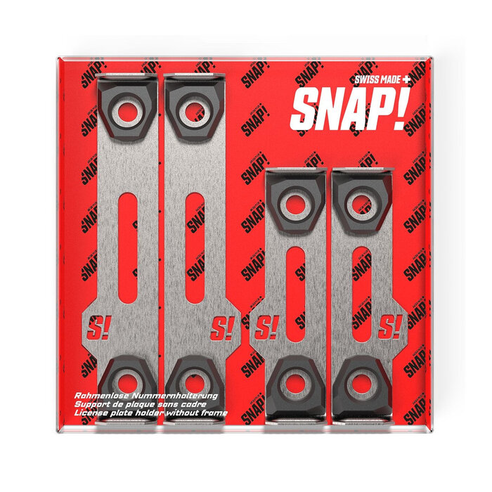 SNAP Rahmenloser Nummernhalter, 30 × 8 cm / 50 × 11 cm, Edelstahl