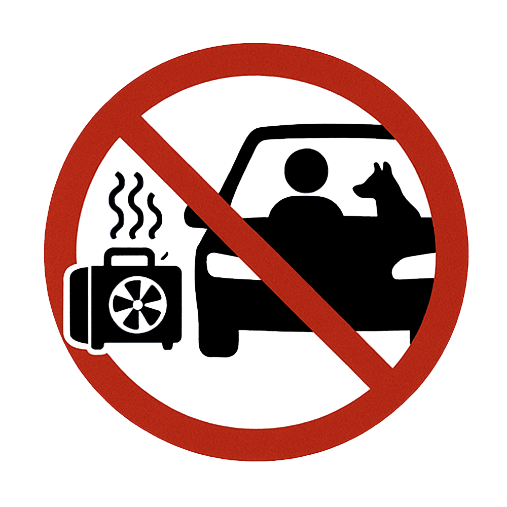 Sicherheits-Hinweis: Ozon – keine Insassen während Betrieb