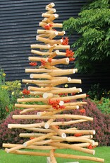 Houten kerstboom lijsterbes rond