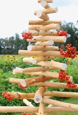 Houten kerstboom lijsterbes rond