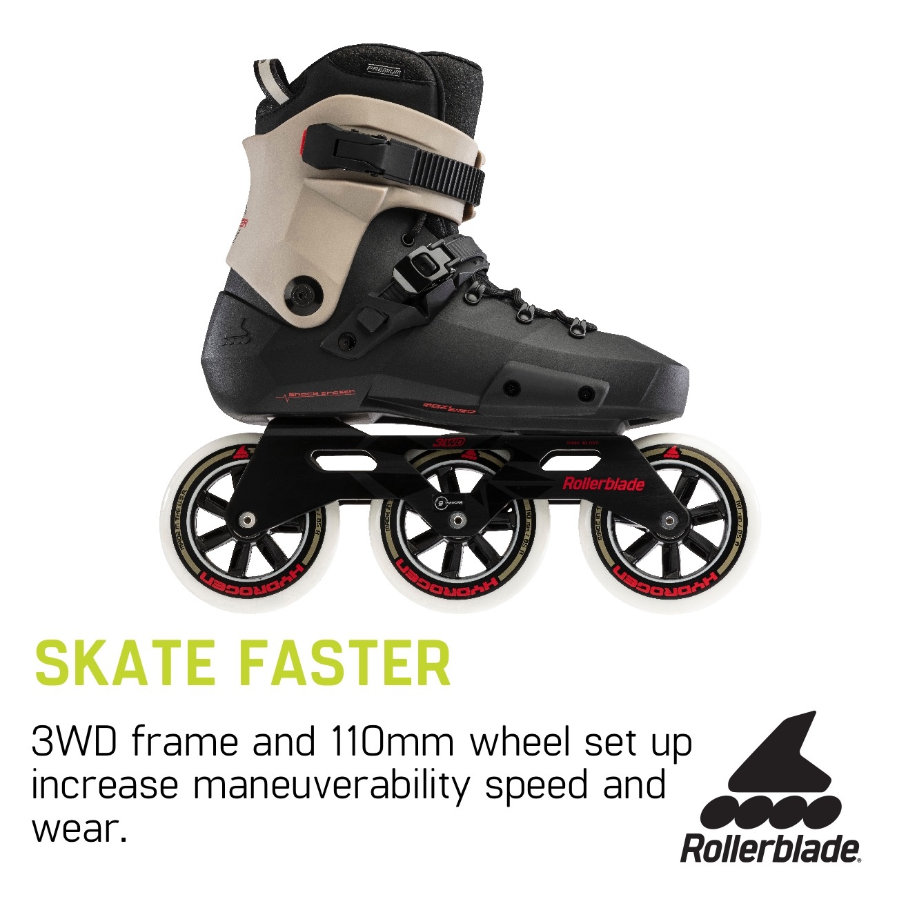 Rollerblade Twister Edge 110 3WD Black/Sand