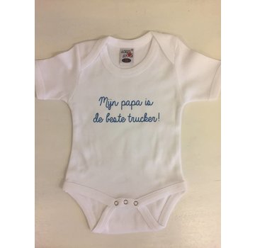 Romper 'papa beste trucker' - White