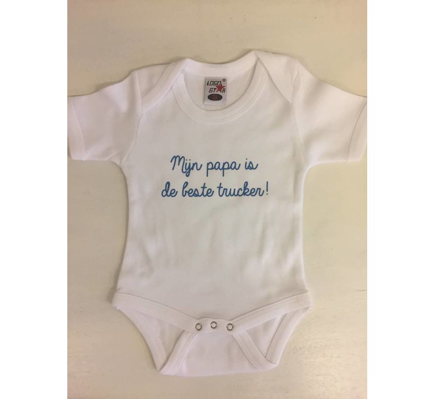 Romper 'papa beste trucker' - White